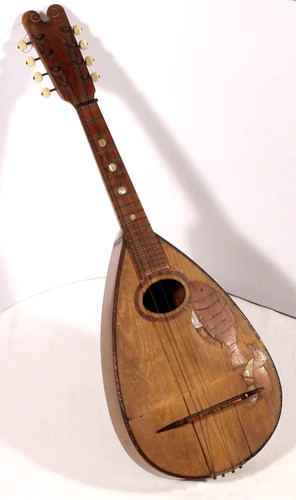 PRL) ANTIQUE VINTAGE NEAPOLITAN MANDOLIN INLAID MUSIC MUSIC TOOL ITALY