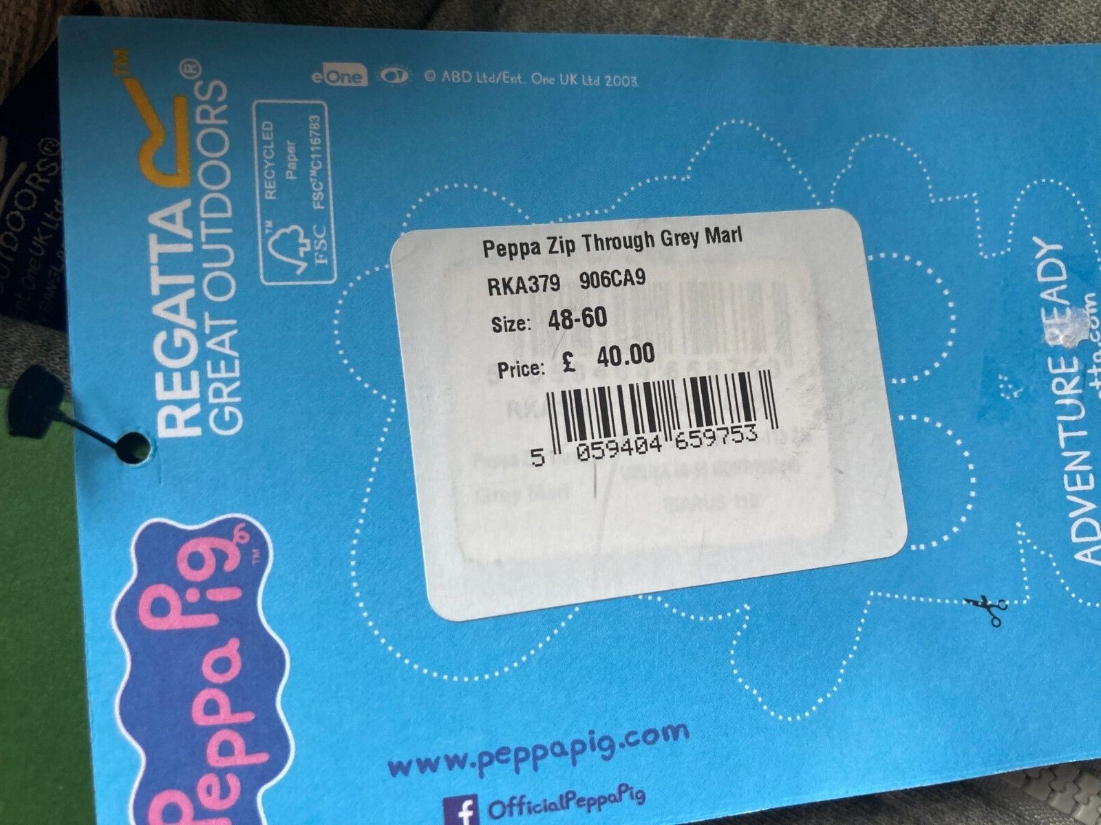 BNWT New Regatta Peppa Pig Full Zip Fleece Hoodie - George Dinosaur Hood - 4-5Y image 7