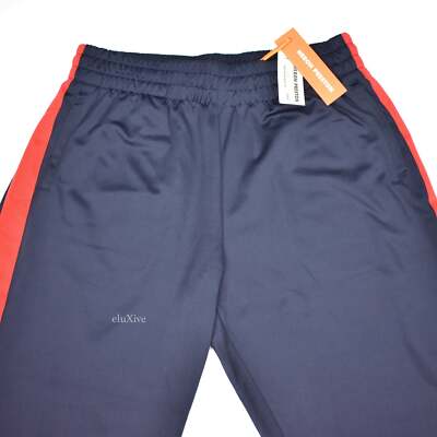 NWT $395 Heron Preston Navy Side Stripe Russian Logo Track Pants