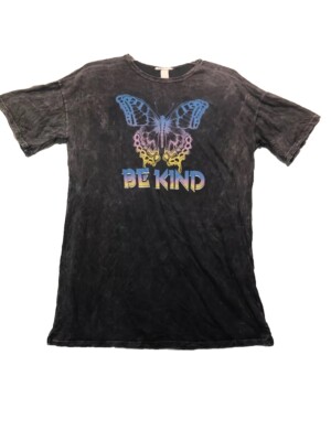 Be Kind Butterfly Shirt Mens Large Vintage Retro Peace Love Loose Fit S395