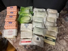 Lot Of 50- mixed lot of face/body Soap Bars Travel/hotel Size