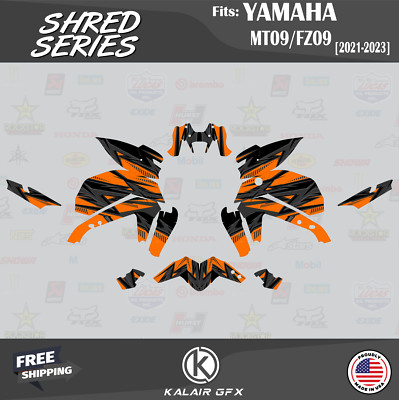 Graphics Kit for YAMAHA MT-09 and FZ-09 (2021-2023) Shred - ORANGE