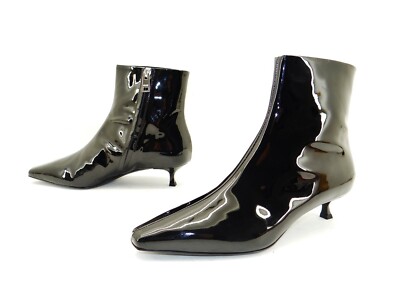 MSGM TRONCHETTO DONNA Damen Schuhe Ankle Boots Stiefeletten Stiefel Lackleder 39