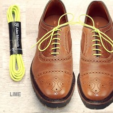 LIME Waxed Cotton SHOELACES Laces any qty  one ship charge Allen Edmonds