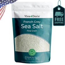 Light Grey Celtic Sea Salt (No Additives) Resealable Bag 1.5LB and Other Sizes