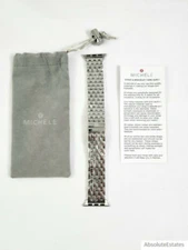 NEW Michele Apple Silver Stainless Steel Watch Band Bracelet MS20GL235009 NWT