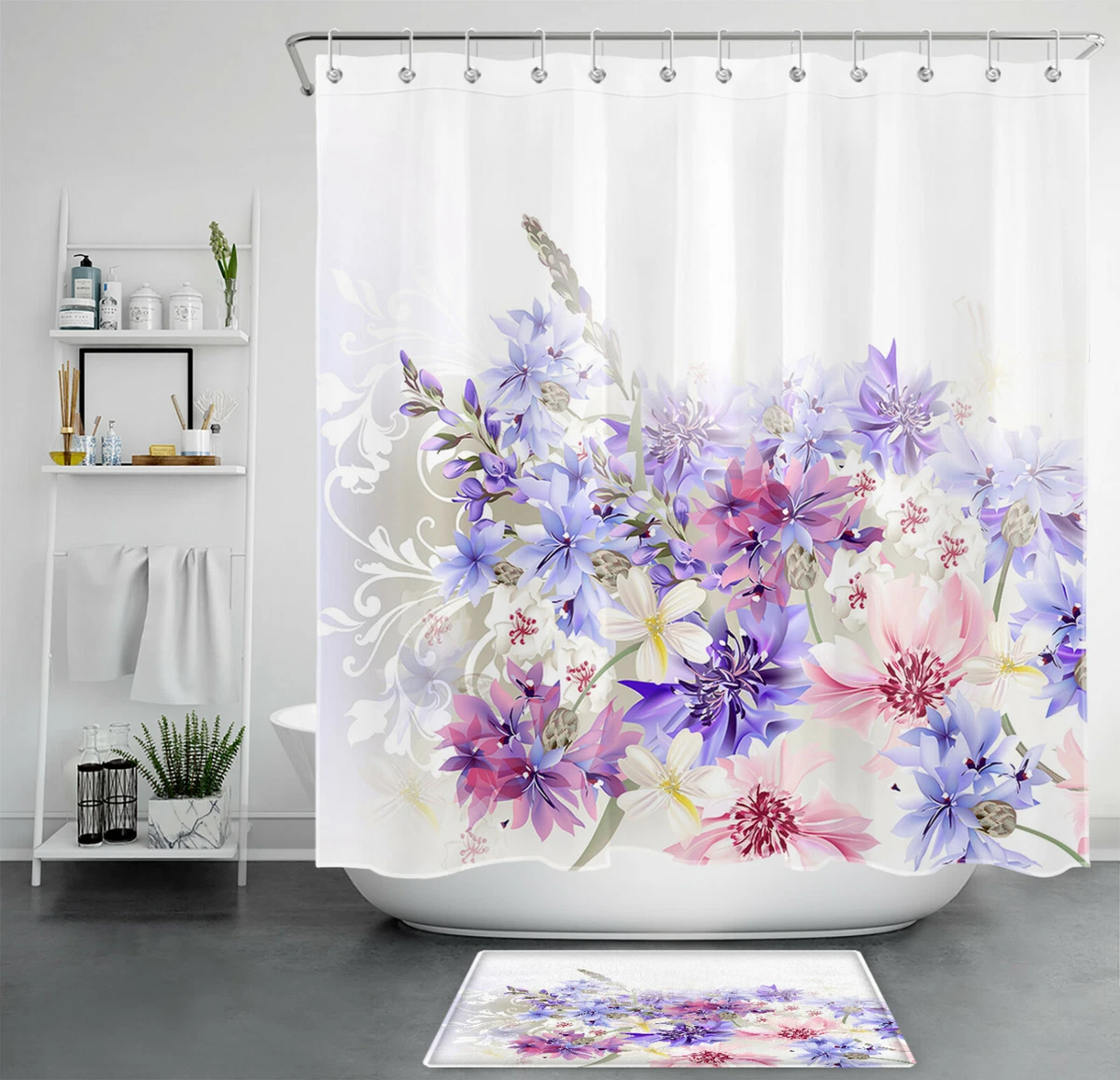 Purple shower curtain sale