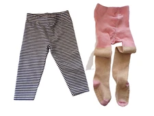 2-piece Carter's 3t navy blue stripe legging & PLACE 2t-3t gold pink Tites infT