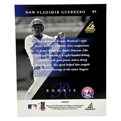 1997 Pinnacle Zenith Vladimir Guerrero Oversized Jumbo 8