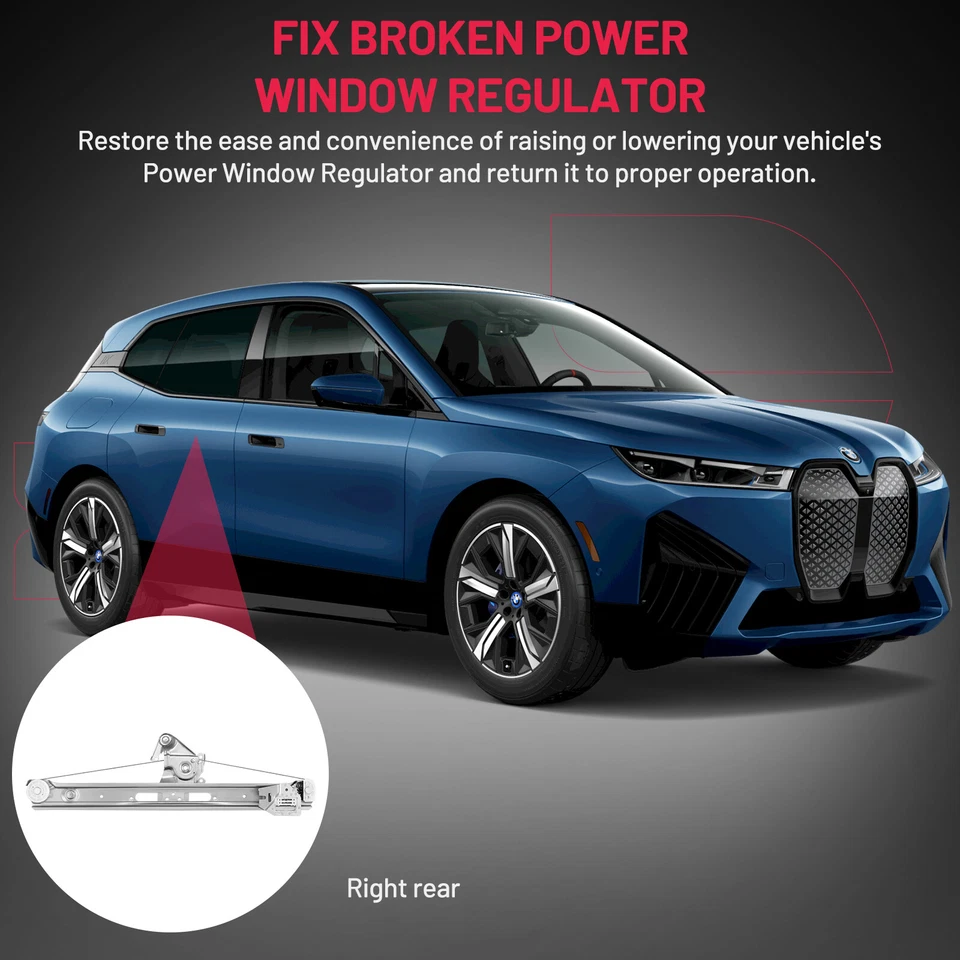 Rear Passenger Side Window Regulator W/o Motor For 2001-05 BMW 325i 330i E46 E90 - Image 4 of 4