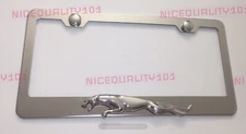 3D Jaguar Stainless Steel Chrome Finished License Plate Frame Rust Free