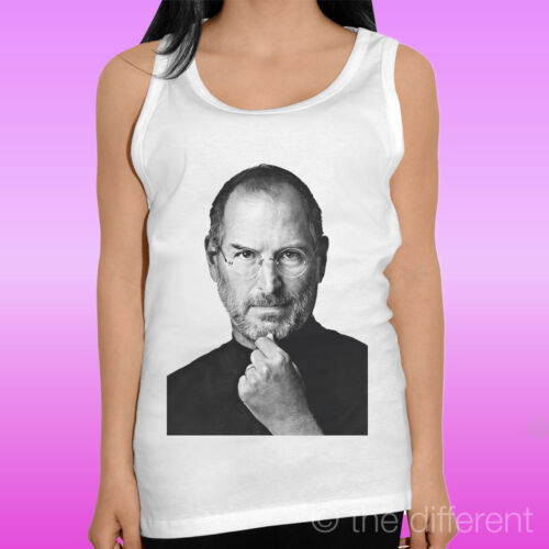Canotta T-Shirt Femme " Steve Jobs Apple Visage " Débardeur Idée Cadeau - Picture 1 of 1