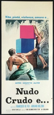 CINEMA-locandina NUDO, CRUDO E... de feo, bolzoni