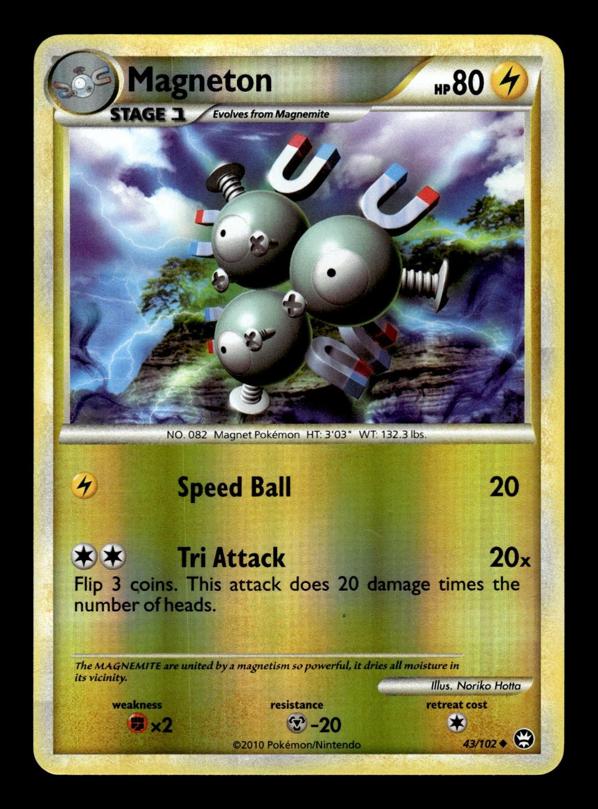 Magneton 43/102 Uncommon HGSS Triumphant Pokemon Reverse Holo Near Mint