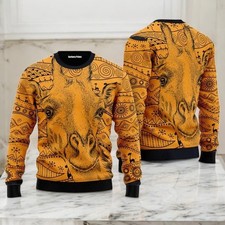 African Giraffe Ugly Christmas Sweater, Safari Animal Holiday Xmas Top