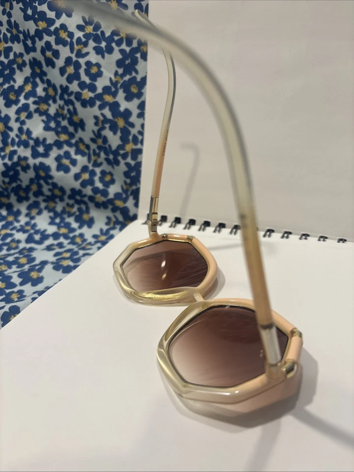Ted Lapidus Fantastic Oversized Sunglasses Caramel with Gold-Toned Trim VTG READ - Image 3 of 4
