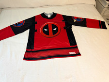 Jazwares Deadpool Adult Costume Top  Mask, Red/Black Polyester L/XL