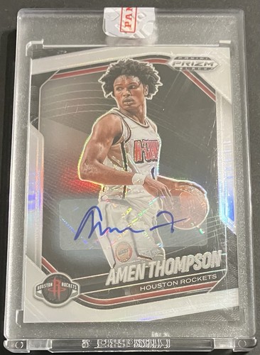 Amen Thompson [Silver Autograph] #76 2024 Panini Prizm Black card
