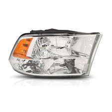 Right Passenger Side Headlight Amber Clear Lens Chrome Housing Factory Style