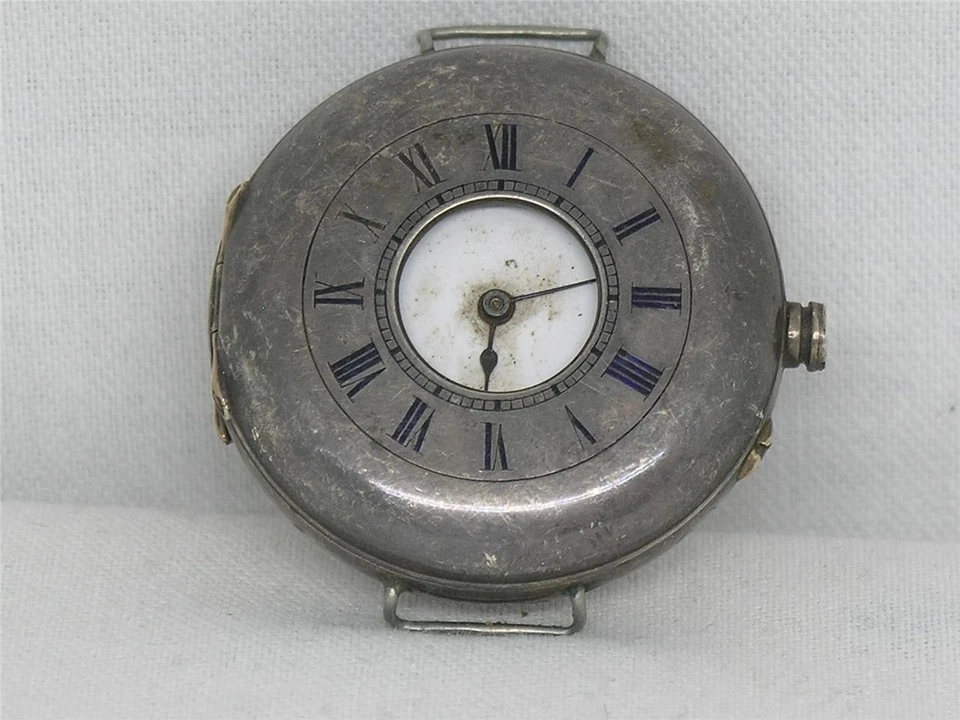 RELOJ "TRINCHERA" TEMPRANO Y RARO 36 MM PARA HOMBRE SUIZO CON ASA DE ALAMBRE DE LEY CON ESFERA ESMALTADA Foto 2 de 4