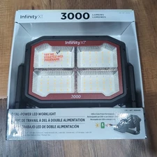 Infinity X1 Dual-Power LED Worklight 3000 Lumens USB or Solar Power Rechargeable