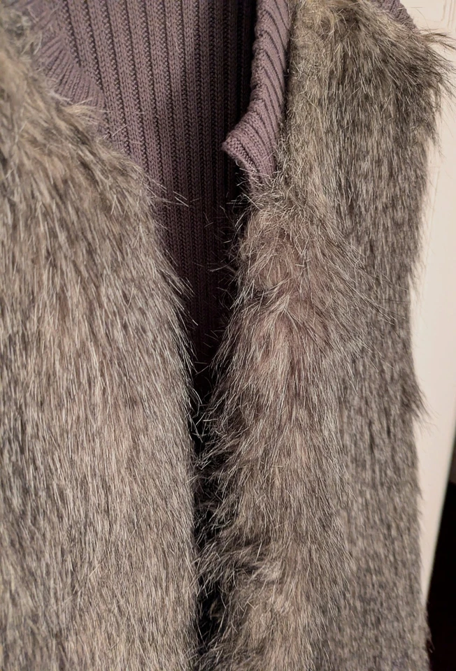 Sag Harbor женщина размер 3 X серый искусственного меха и вязаный жилет с открытыми передними карманами - Изображение 4 из 4