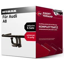 Für Audi A8 4E (Auto Hak) Anhängerkupplung abnehmbar + E-Satz 13pol universell