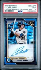 2024 COOPER PRATT 1st Bowman AUTO TRUE BLUE Chrome Ref /150 PSA 9 🔥 Brewers