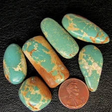 Royston Natural Turquoise Green Ribbon Boulder Cabochon Set 140ct