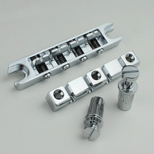 4 String High Mass Bass Bridge with Vintage CNC Machined Steel Tailpiece Chrome