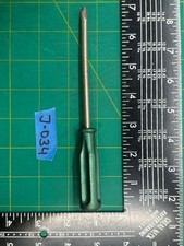 Vintage 7" Globemaster Flat Head Screwdriver Plastic Green Handle, Made in Japan