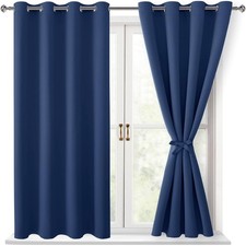 Hiasan Blackout Curtains for Bedroom - Thermal 52"W x 45"L Pack of 2 , Navy