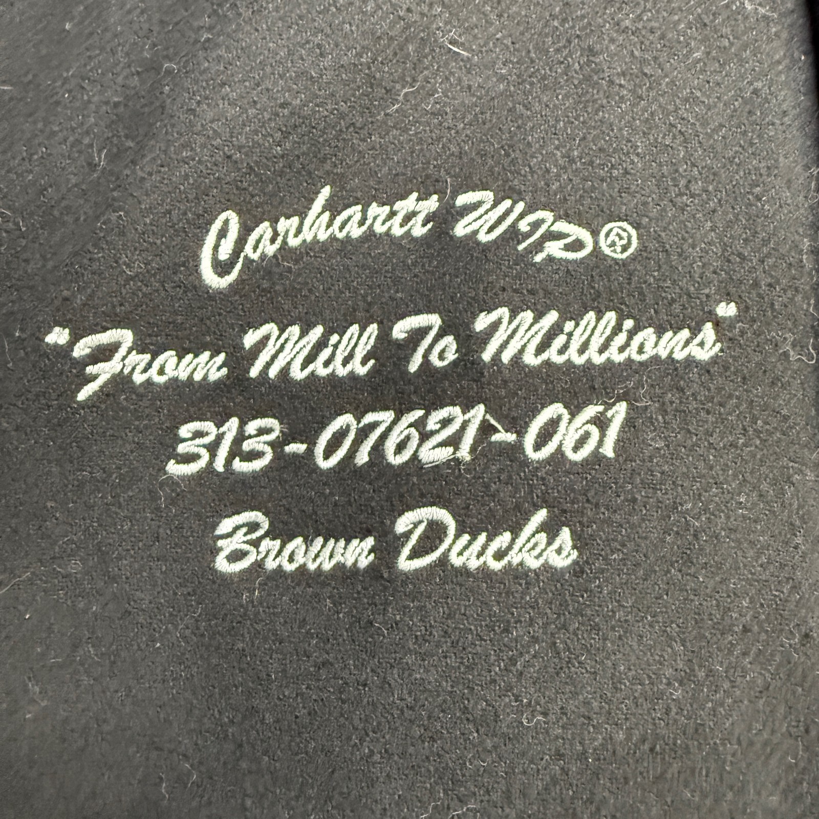 Carhartt WIP Brown Ducks Bomber Jacket Men's L Black Varsity Faux Leather thumbnail 4