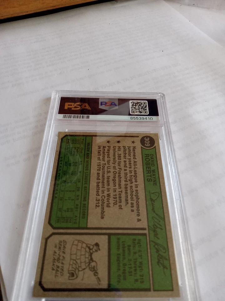 1974 Topps Washington Nat'Lea Dave Roberts # 309. Padres PSA6 ERROR!!!!!! - Imagem 2 de 2