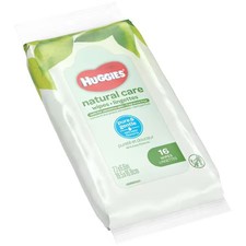 HUGGIES 40706 Huggies Natural Care Fragrance Free Travel Pack 16 Wipes, PK16