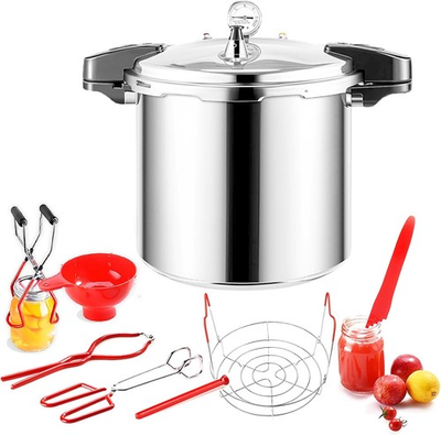 #ad 24 Qt Pressure Canner with Gauge amp; 7 Pc Canning Supplies Set for Home amp; Business $228.55