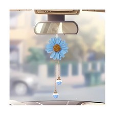 Car Hanging Accessories, Daisy Flower Vehicle Rear View Mirror Pendant Blue