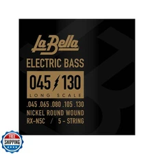La Bella RX-N5C Long Scale Nickel Round Wound Bass 5-String Elect