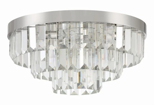 Crystorama Lighting Group HAY-1403 Hayes 8 Light 18"W Flush Mount - Nickel - Picture 1 of 9