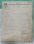 1898 United Sons Of Confederate Veterans Letter re: Camp Charter Application.