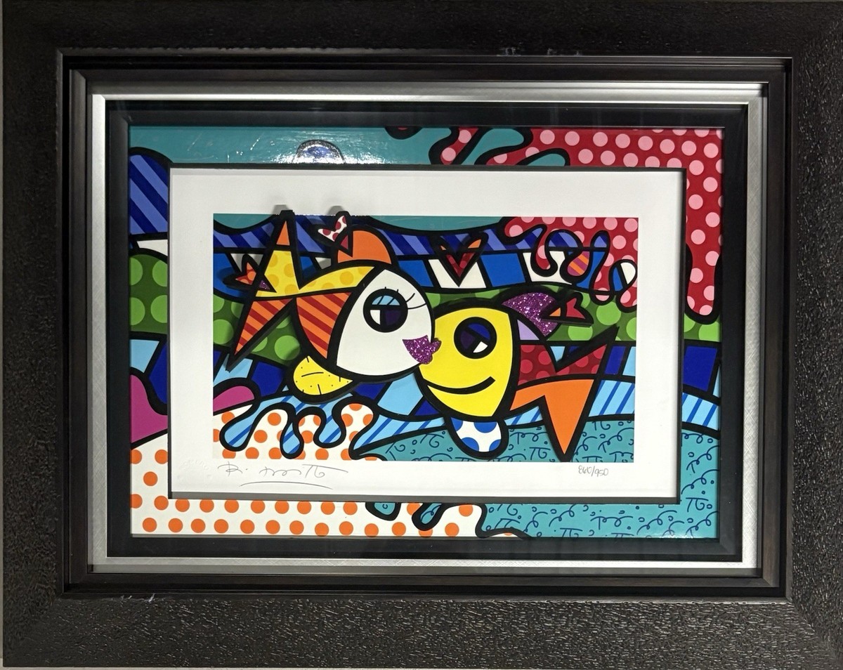 Romero Britto Sculptograph 3D Mixed Media “deeply In Love” | eBay