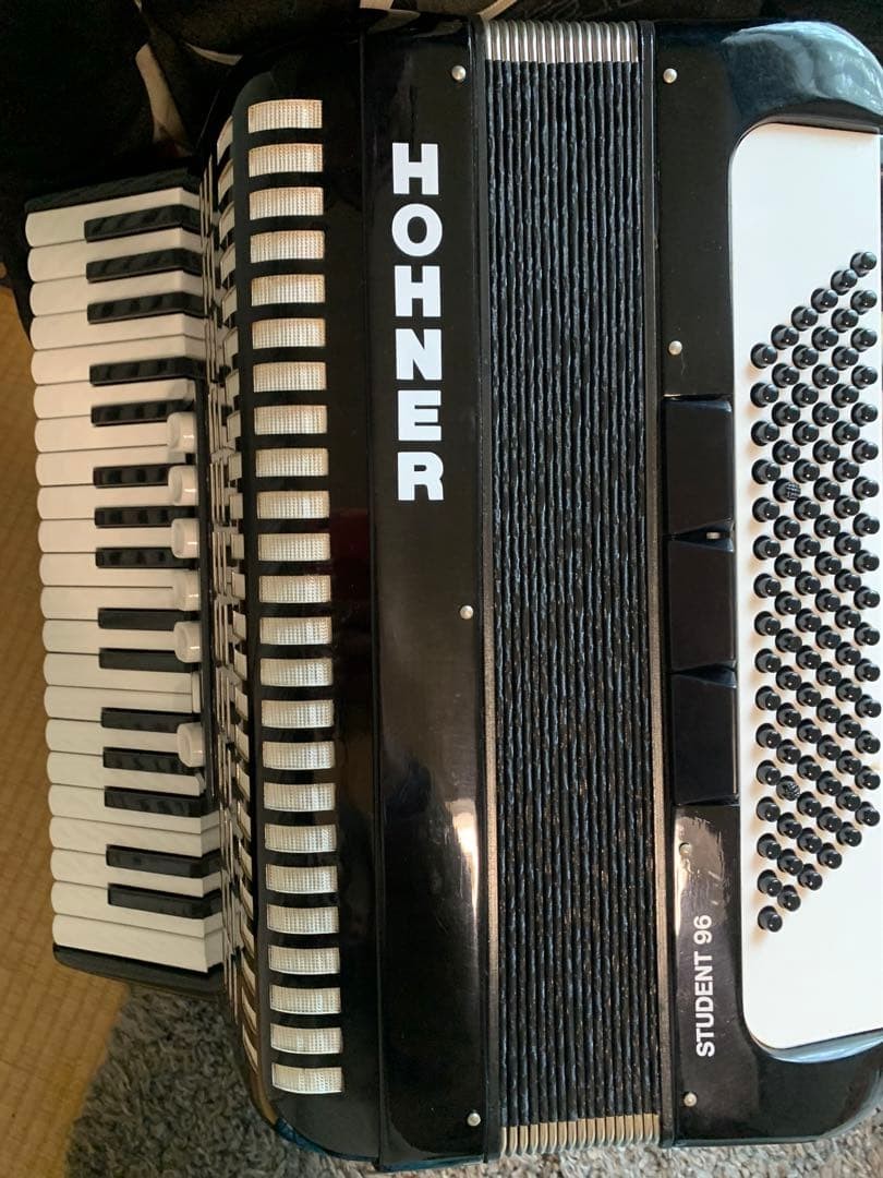 Hohner Student 96 Bass Accordion Black Near Mint Condition From 