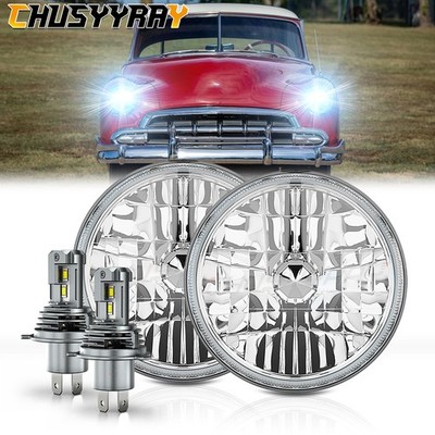 Pair FOR 1949-1952 Chevy Styleline Deluxe 7'' inch Round LED Headlight Hi-Lo Beam