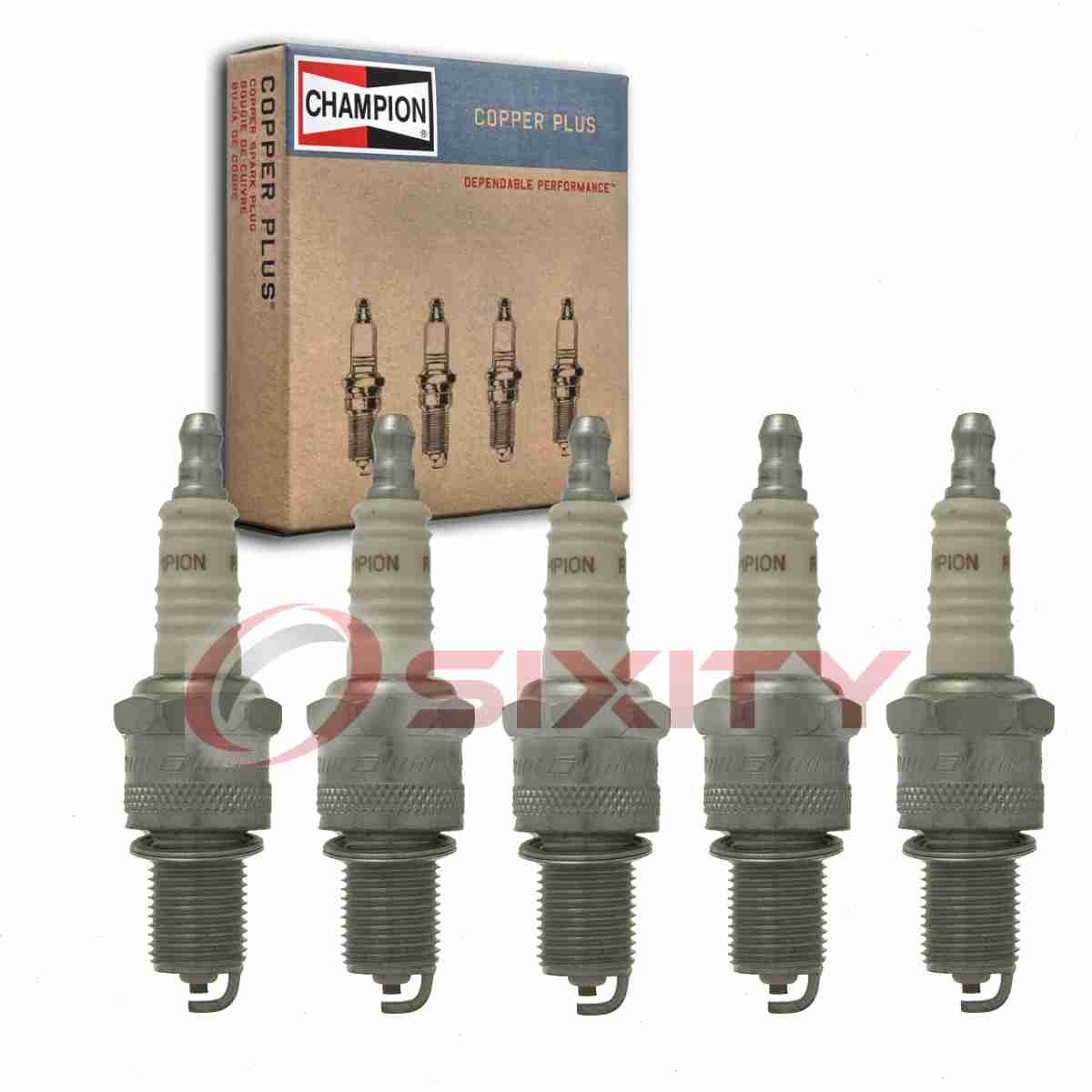 5 pc Champion Copper Plus Spark Plugs for 1983-1986 Audi Quattro 2.2L L5 ai