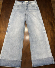 Risen Jeans Womens Wide-Leg Jeans Light Wash ...