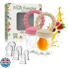 O’doe Baby Fruit Feeder | Baby Food Feeder Pacifier with 1 Feeder and 3 Nippl