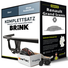 Für RENAULT Grand Scenic III Typ JZ Anhängerkupplung starr +eSatz 13pol uni 09-