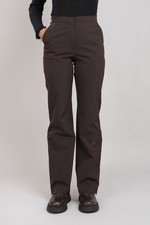 PRADA  Brown trouser with side zips to creates flares  Size 40  Waist 28"/71cm.