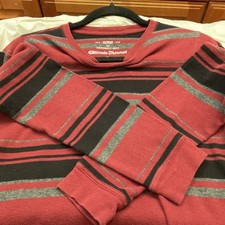 Ultimate Thermal Burgundy Striped Thermal Shirt Sz XL