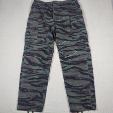 Vintage 80s 90s Military Tiger Stripe Camo Cargo Pants Size Large Long